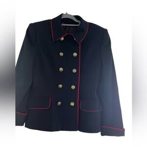 Vintage Unbranded 100% Wool double breasted military inspired woman sz 12 blazer